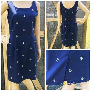 Vintage Misty Lane 7/8 Anchor Sailor Navy Dress